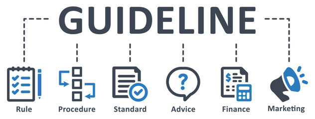 Guideline icon - vector illustration . guideline, rule, procedure, legal document, standard, administration, advice, finance, marketing, infographic, template, concept, banner, icon set, icons .
