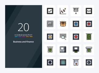 Fototapeta na wymiar 20 Finance line Filled icon for presentation