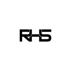 rhs letter initial monogram logo design