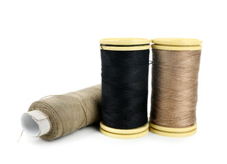 Thread spools isolated on white background