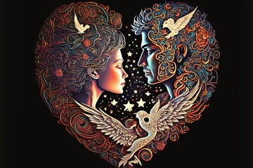 Fototapeta premium Valentine's day Card Art