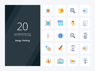 Fototapeta na wymiar 20 Design Thinking Flat Color icon for presentation