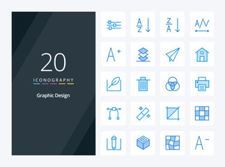 Fototapeta na wymiar 20 Design Blue Color icon for presentation