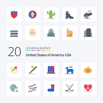 20 Usa Flat Color icon Pack like pumkin political usa american usa