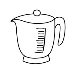 Simple icon of bakery. Linear icon with utensils with measuring scale for weighing ingredients for baking. Design element for interfaces. Cartoon flat vector illustration isolated on white background