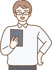 会社員　案内　男性　イラスト