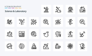 25 Science Line icon pack