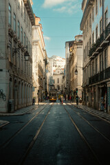 Fototapeta na wymiar Lisbon street tram in Lisbon, Portugal