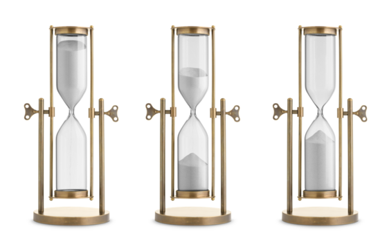 Set of hourglasses isolated