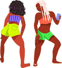 friends dancing funk transparent background