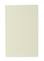 Closed book with brown hard cover isolated on white