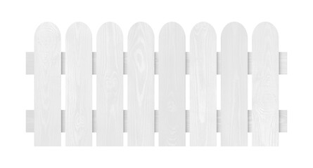 Wooden fence made of new timber isolated on white