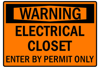 Electrical closet sign and labels