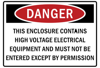 Electrical equipment sign and labels