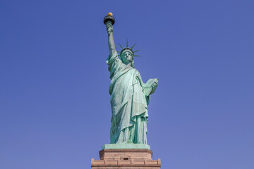 The Statue of Liberty (La Liberté éclairant le monde), Liberty Island, New York City, United States.