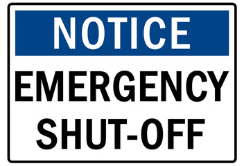 Electrical equipment sign and labels emergency shut off