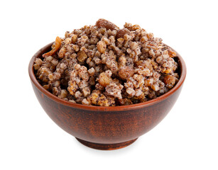 Bowl of Kutya on white background