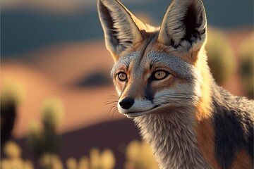 Fototapeta premium Beautiful fox in nature, wild animal portrait close up