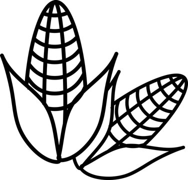 Corn Icon Line Symbol. Premium Quality Isolated Maize Element In Trendy Style