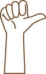 親指を立てている手のイメージイラスト