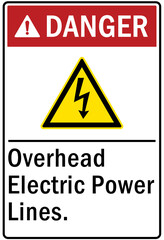Fototapeta premium Electrical sign overhead power lines 