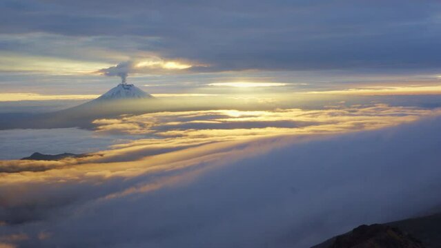 cotopaxi volcano in Ecuador at sunset