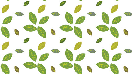 The vectors illustration seamless pattern of three tone green leaf background