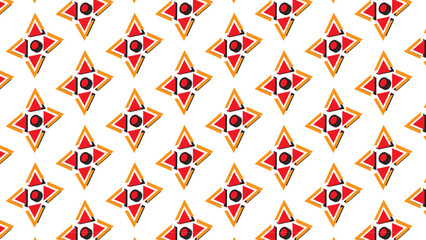 The vectors illustration seamless pattern of abstract icon style orange triangle and circle background