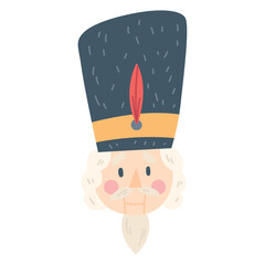 Isolated nutcracker soldiers cartoon Christmas character Vector illustration