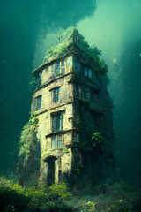 old house in the sea