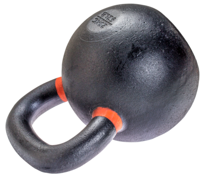 heavy iron 62 lb competition kettlebell for weightlifting and fitness training, transparent background