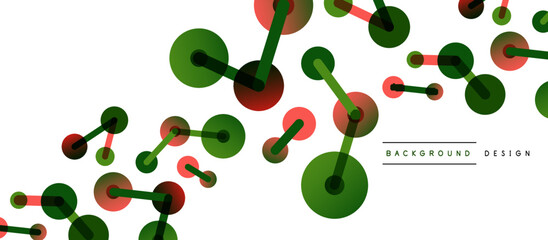 Abstract background. Round dots connected by lines. Trendy techno business template for wallpaper, banner, background or landing