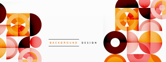 Colorful circle abstract background. Minimal geometric template for wallpaper, banner, presentation