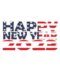usa flag with happy new year text
