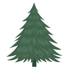 Fototapeta premium Pine Tree Cartoon Flat Design Illustration Icon