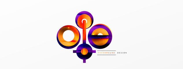 Minimal geometric abstract background. Circle, line and round shapes design. Trendy techno business template for wallpaper, banner, background or landing