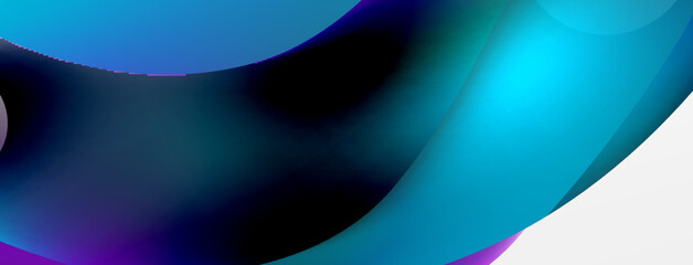 Fluid abstract background, round shapes and circle flowing design for wallpaper, banner, background or landing