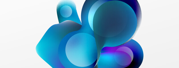 Fluid abstract background. Liquid color gradients composition. Round shapes and circle flowing design for wallpaper, banner, background or landing