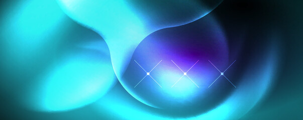 Neon glowing waves, magic energy space light concept, abstract background wallpaper design