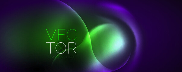 Neon glowing waves, magic energy space light concept, abstract background wallpaper design