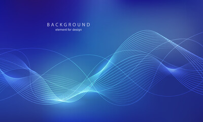 Abstract background. Wave element for design. Digital frequency track equalizer. Stylized line art. Colorful shiny wave with lines created using blend tool. Curved wavy line smooth stripe. Vector.