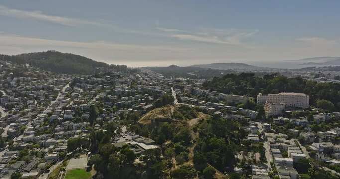San Francisco California Aerial v171 panning view drone flyover corona heights and buena vista neighborhoods capturing affluent residential areas at daytime - Shot with Mavic 3 Cine - June 2022