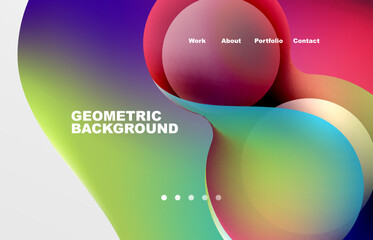 Abstract liquid background for your landing page design. Web page for website or mobile app wallpaper