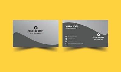 Double side creative business card, Vertical layout, Vector illustration, Modern shape with luxury design, elegant business card for personal use.