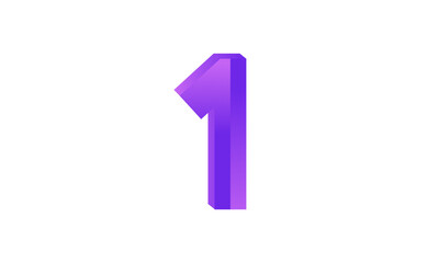 1 Number New Fresh Purple Business Logo