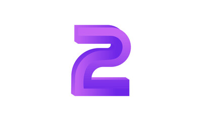 2 Number New Fresh Purple Business Logo