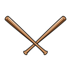 base ball stick crossed vector design