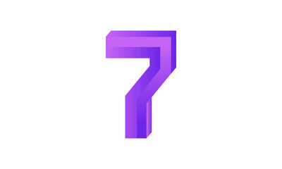 7 Number New Fresh Purple Business Logo