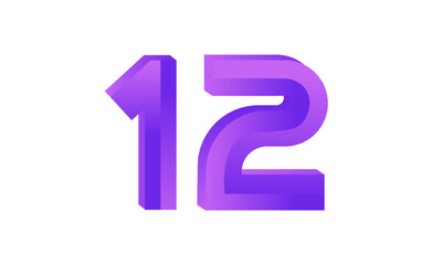 12 Number New Fresh Purple Business Logo