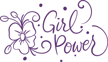 elegant handlettering of 'girl power'womans day celebration